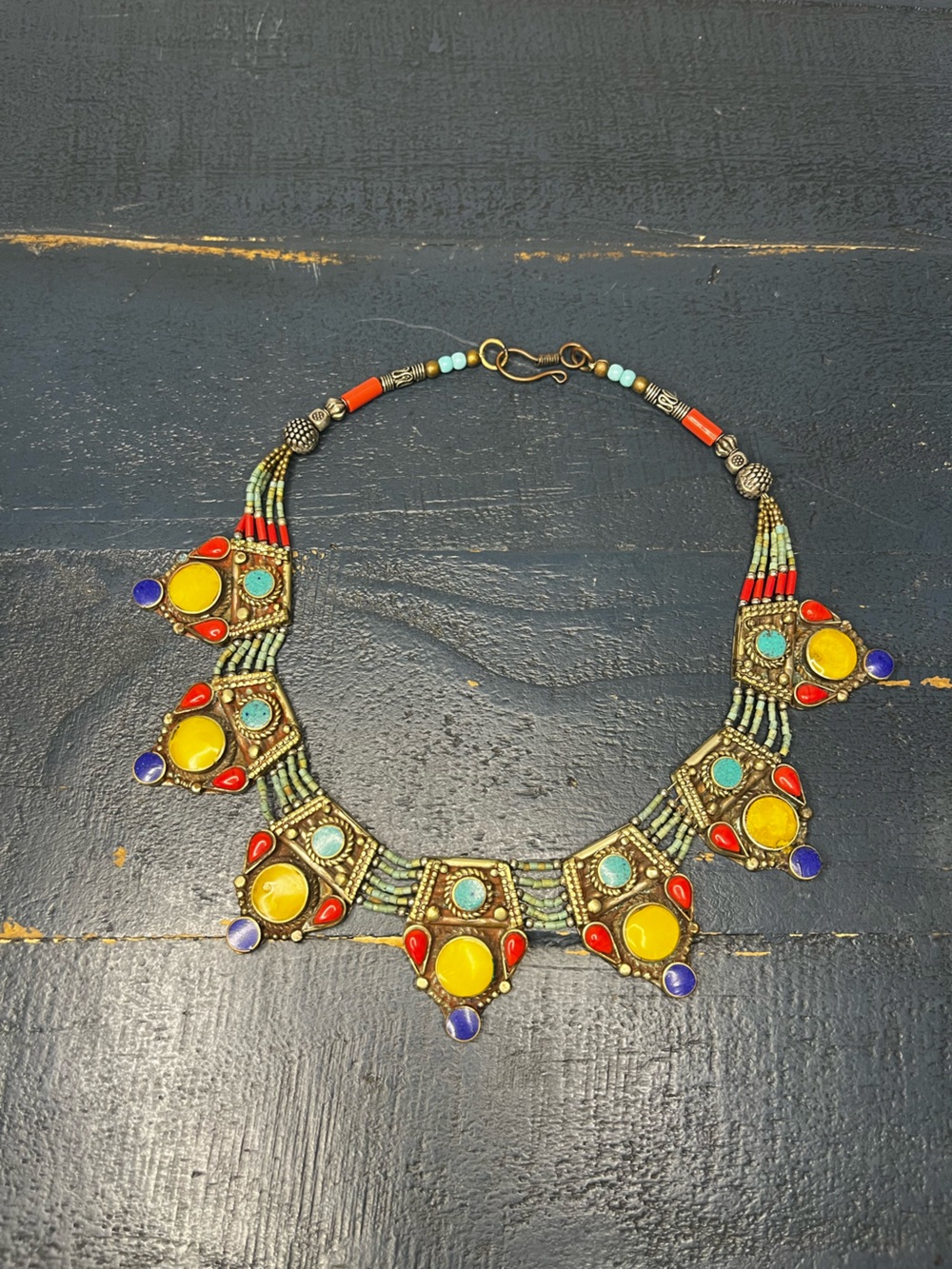 Handcrafted Multicolor Tibetan Statement Necklace